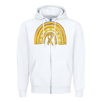 Childhood Cancer Awareness Rainbow Zipper Hoodie | Teevron