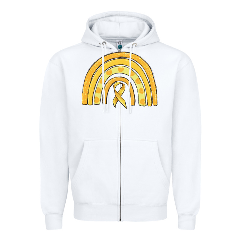 Childhood Cancer Awareness Rainbow Zipper Hoodie by MaliasSmallBusiness | Teevron