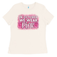 Bone in october we wear pink leopard glitter Ladies Tee - AdoDesignShop