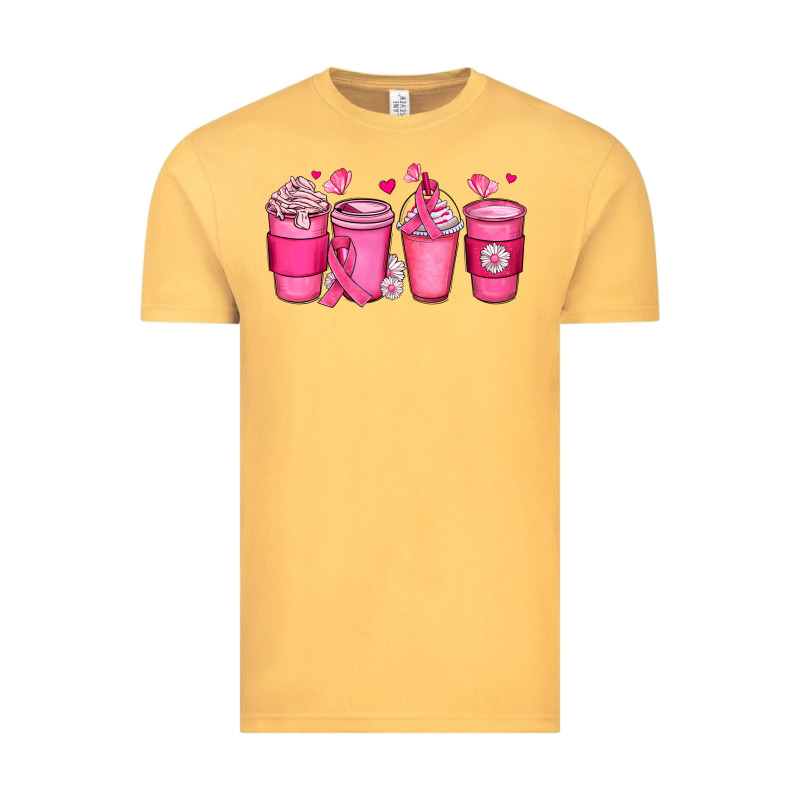 Breast Cancer Coffee Cups Vintage Tee by JahusDesignShop | Teevron