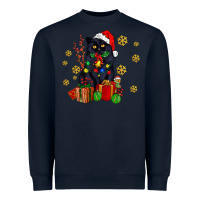 Navy black cat meowy christmas Heavyweight Sweatshirt - AdoDesignShop