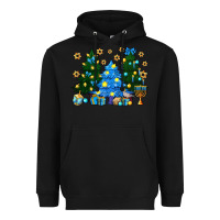 Black Hannukah Christmas trees Heavyweight Hoodie - NancyCooperArtShop