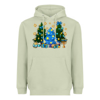 Matcha Hannukah Christmas trees Heavyweight Hoodie - NancyCooperArtShop