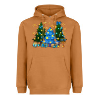 Meerkat Hannukah Christmas trees Heavyweight Hoodie - NancyCooperArtShop