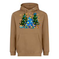 Toasted Coconut Hannukah Christmas trees Heavyweight Hoodie - NancyCooperArtShop