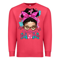 Cardinal Warrior Mom Messy Bun With Flowers Premium Sweatshirt - BundleAndBundleShop