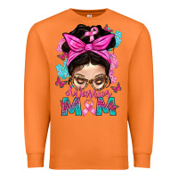 Carrot Warrior Mom Messy Bun With Flowers Premium Sweatshirt - BundleAndBundleShop