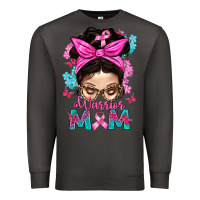 Smoke Warrior Mom Messy Bun With Flowers Premium Sweatshirt - BundleAndBundleShop