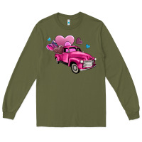 Army Green truck with hearts Long Sleeve Tee - AdoDesignShop