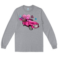 Heather Grey truck with hearts Long Sleeve Tee - AdoDesignShop