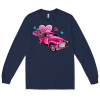 Navy truck with hearts Long Sleeve Tee - AdoDesignShop