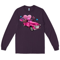 Plum truck with hearts Long Sleeve Tee - AdoDesignShop