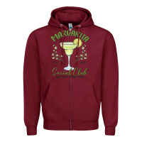 Burgundy margarita social club Zipper Hoodie - MaliasSmallBusiness