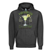 Charcoal Heather margarita social club Zipper Hoodie - MaliasSmallBusiness