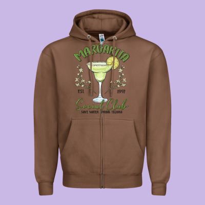 Margarita Social Club Zipper Hoodie Designed By Maliassmallbusiness