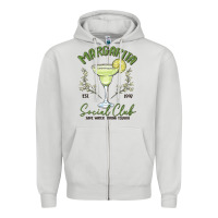 Dove Grey margarita social club Zipper Hoodie - MaliasSmallBusiness