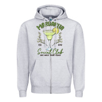 Heather Grey margarita social club Zipper Hoodie - MaliasSmallBusiness