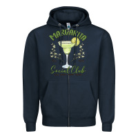 Navy margarita social club Zipper Hoodie - MaliasSmallBusiness
