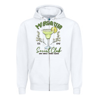 White margarita social club Zipper Hoodie - MaliasSmallBusiness