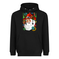 Black Cowboy Santa Heavyweight Hoodie - NancyCooperArtShop