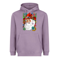 Lavender Cowboy Santa Heavyweight Hoodie - NancyCooperArtShop