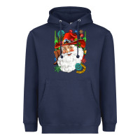 Navy Cowboy Santa Heavyweight Hoodie - NancyCooperArtShop