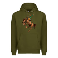 Army Green Bucking Bronco Rodeo Premium Hoodie - Bettercallsaul