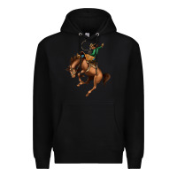 Black Bucking Bronco Rodeo Premium Hoodie - Bettercallsaul