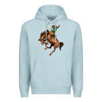 Blue Mist Bucking Bronco Rodeo Premium Hoodie - Bettercallsaul