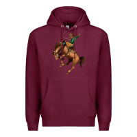 Burgundy Bucking Bronco Rodeo Premium Hoodie - Bettercallsaul