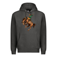 Charcoal Heather Bucking Bronco Rodeo Premium Hoodie - Bettercallsaul