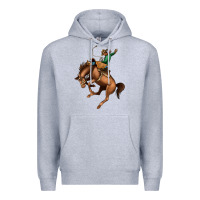 Heather Grey Bucking Bronco Rodeo Premium Hoodie - Bettercallsaul