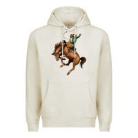 Oatmeal Heather Bucking Bronco Rodeo Premium Hoodie - Bettercallsaul