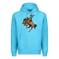 Ocean Blue Bucking Bronco Rodeo Premium Hoodie - Bettercallsaul