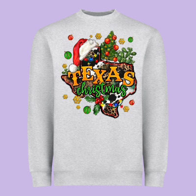 Texas Christmas Heavyweight Sweatshirt Designed By Adodesignshop