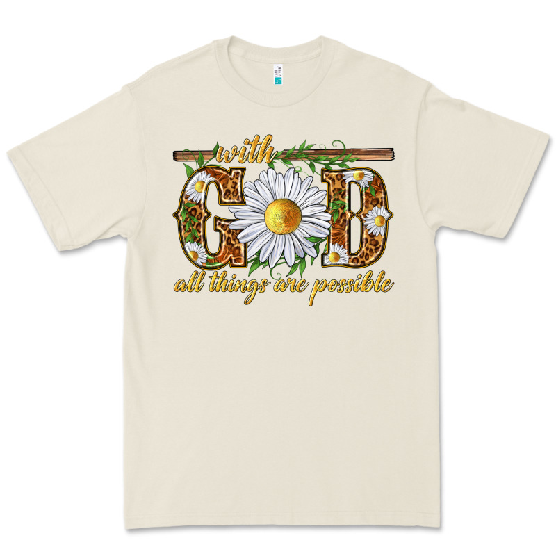 With God All Things Are Possible With Daisy Premium Tee by texasbilliewilder | Teevron