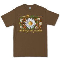 Cacao With God all things are possible with daisy Premium Tee - texasbilliewilder