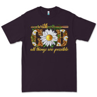 Plum With God all things are possible with daisy Premium Tee - texasbilliewilder