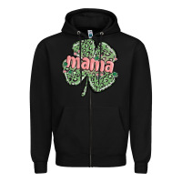 Black leopard shamrock mama Zipper Hoodie - MaliasSmallBusiness