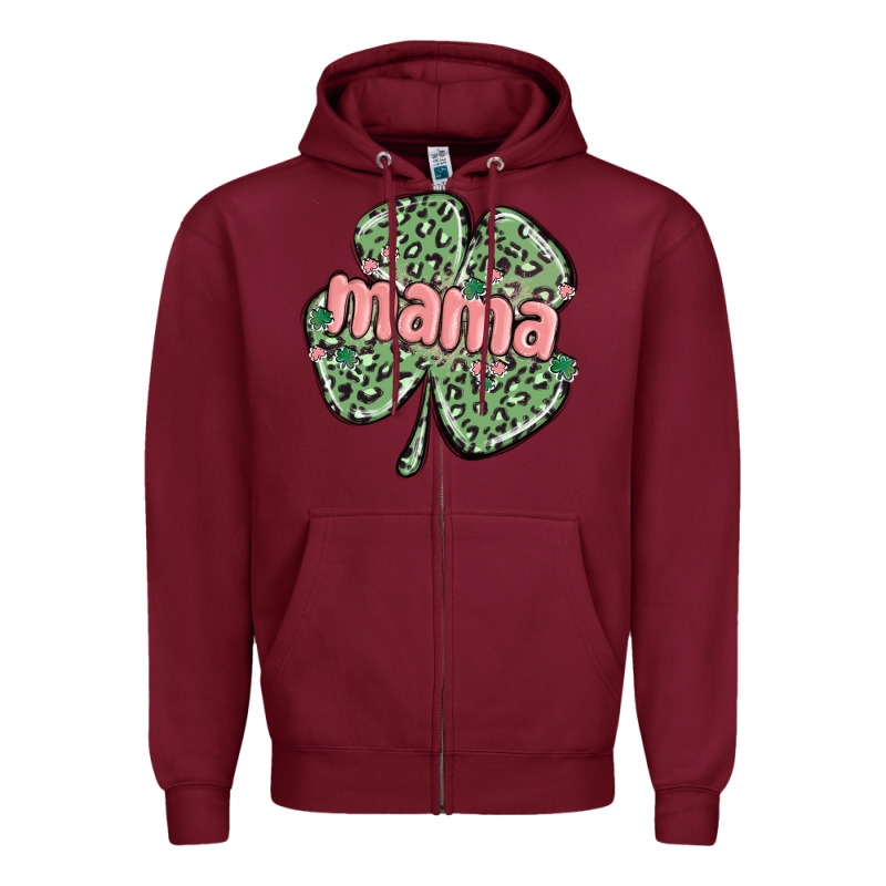 Leopard Shamrock Mama Zipper Hoodie by MaliasSmallBusiness | Teevron