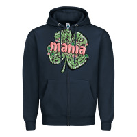 Navy leopard shamrock mama Zipper Hoodie - MaliasSmallBusiness