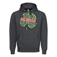 Smoke leopard shamrock mama Zipper Hoodie - MaliasSmallBusiness