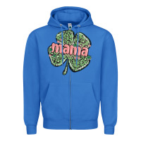 True Royal leopard shamrock mama Zipper Hoodie - MaliasSmallBusiness