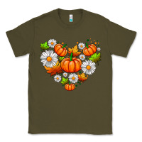 Army Green pumpkin and daisies Classic Tee - AdoDesignShop