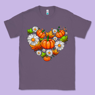 Pumpkin And Daisies Classic Tee Designed By Adodesignshop