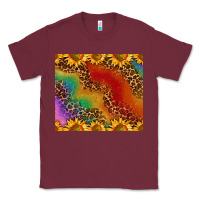 Burgundy pride sunflower  rainbow leopard Classic Tee - AdoDesignShop