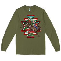 Army Green aztec rodeo christmas Long Sleeve Tee - AdoDesignShop