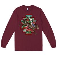 Burgundy aztec rodeo christmas Long Sleeve Tee - AdoDesignShop