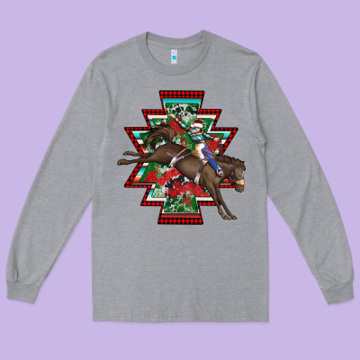 Aztec Rodeo Christmas Long Sleeve Tee Designed By Adodesignshop