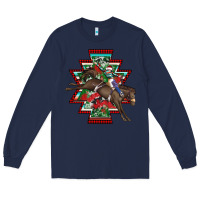 Navy aztec rodeo christmas Long Sleeve Tee - AdoDesignShop